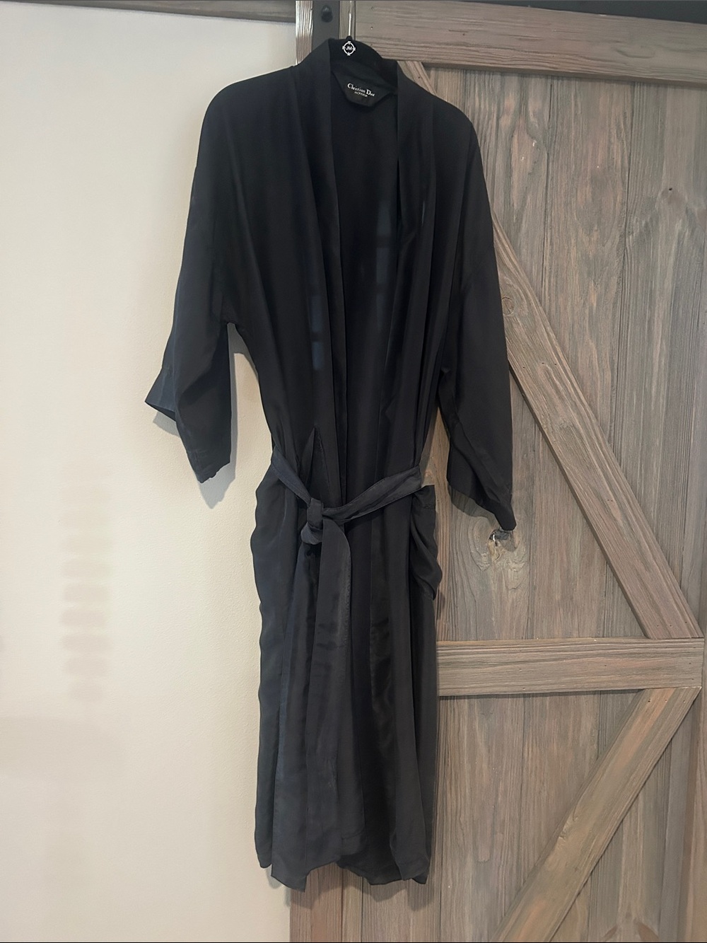 Dior Black 80’s - 90’s Vintage Satin Men’s Robe